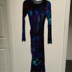 Erdem Holly Navy Jungle Jersey Dress (S)